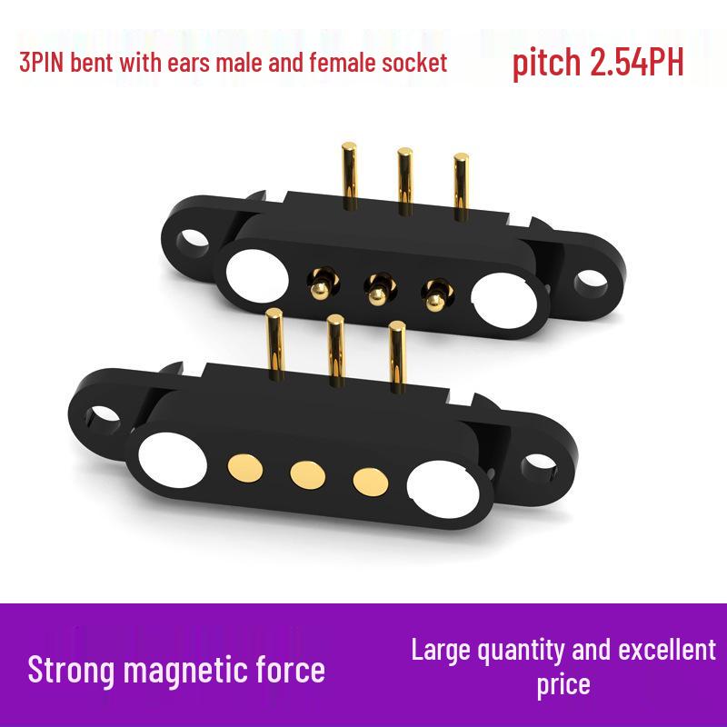 3-Pin Magnetischer Biegsamer Stecker mit Verpolungssicherem Vergoldetem Ladekontakt für Smart Wearables