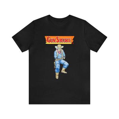 Gun Smoke NES Retro Stil Pixel Art Unisex Kurzarm T-Shirt 100% Baumwolle T-Shirt Herren T-Shirts Top