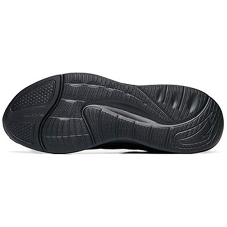 new Anta Cushioned Anti Slip Wear Resistant Breathable Lightweight Low Top Running Shoes Men's Black Mesh