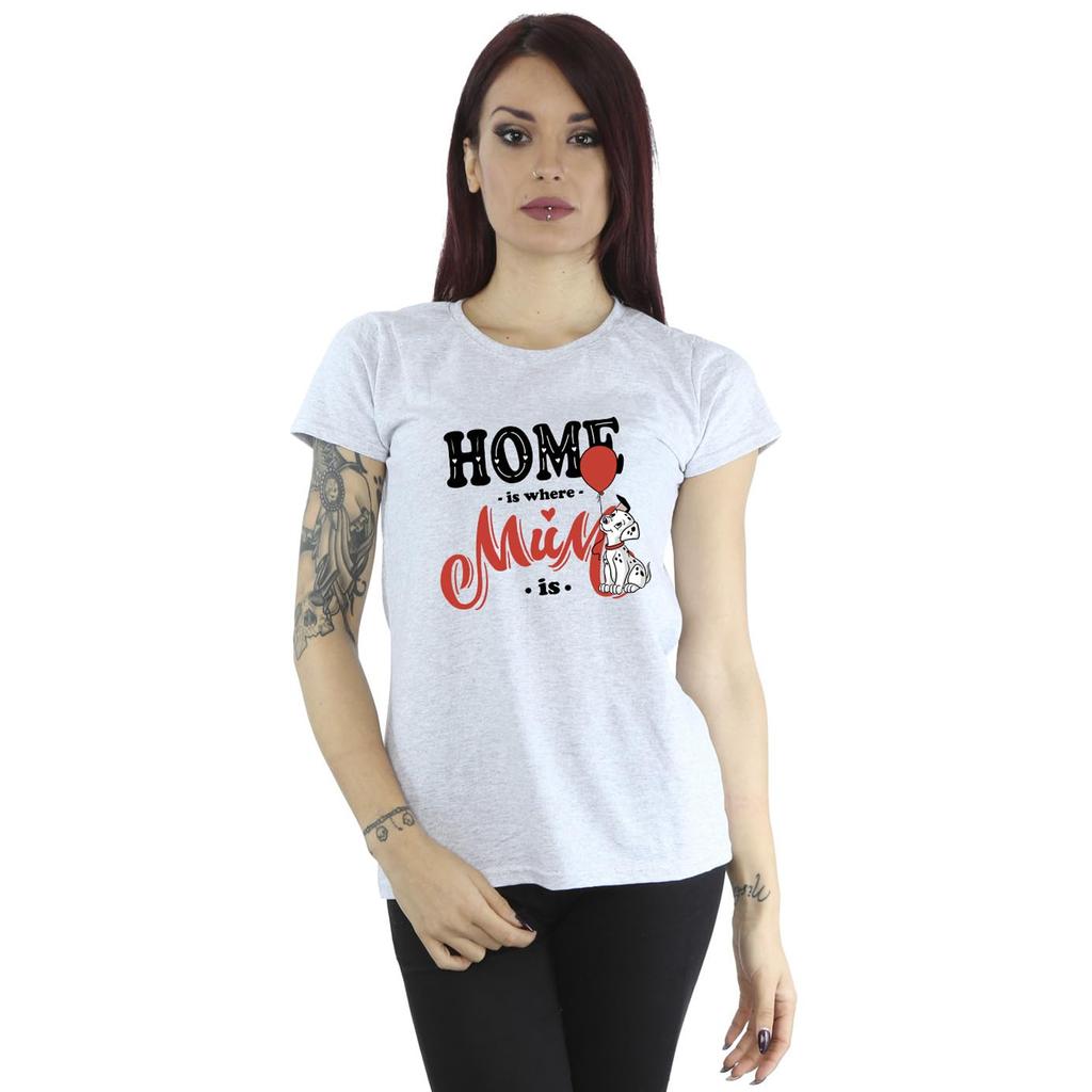101 Dalmatians Womens/Ladies Home Is Where Mum Is Boyfriend T-Shirt