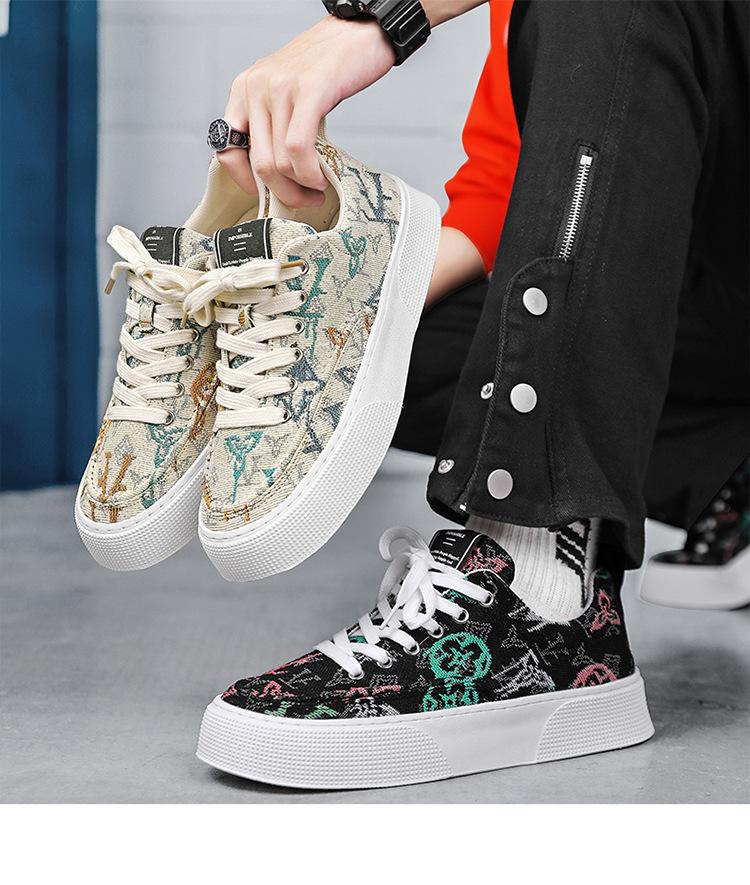 Men's Shoes Summer New Breathable Canvas Shoes Versatile Lightweight Soft Sole Non-slip Low-top Board Shoes Men