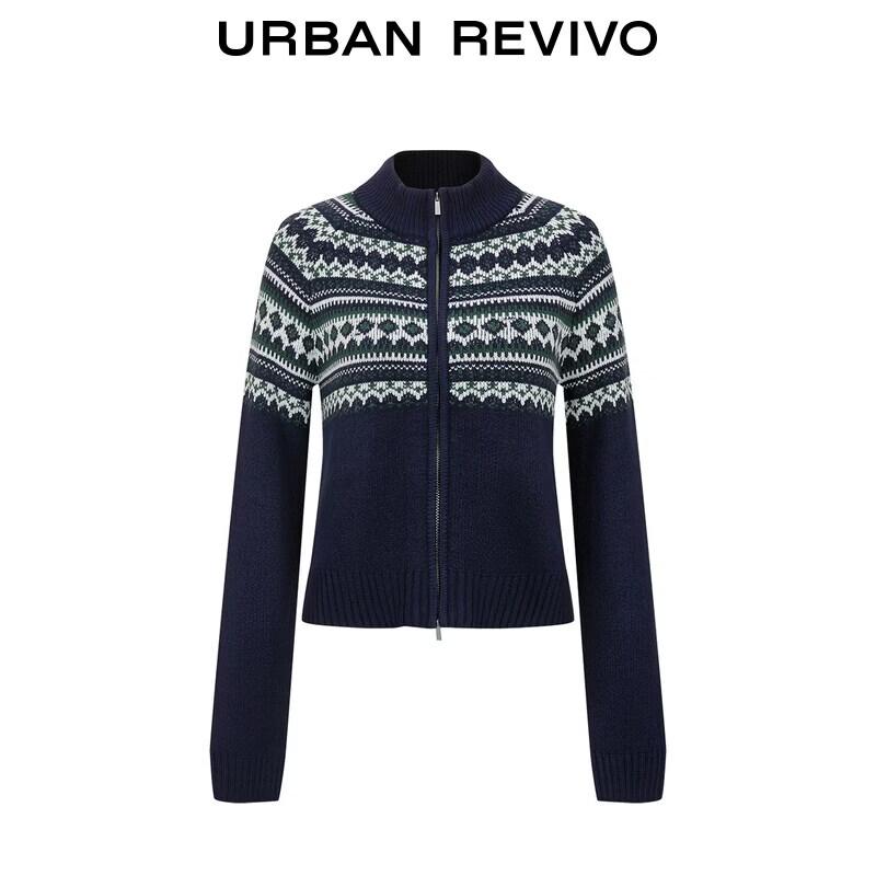 UR Women's Fair Isle Pattern Knit Cardigan