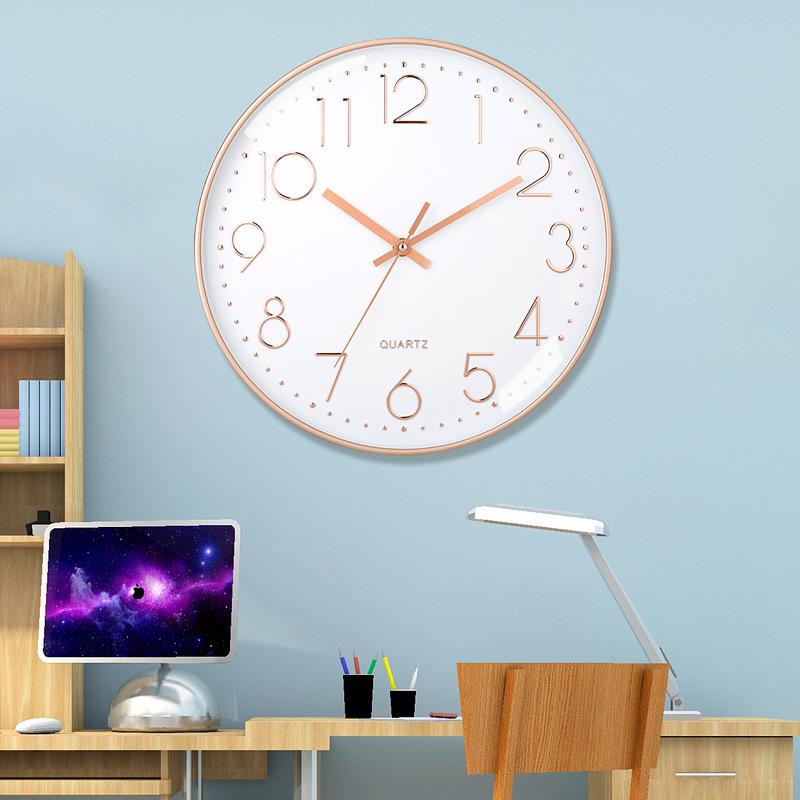 16 Inch 40CM Silent Wall Clock, Creative and Fashionable, Three-dimensional Digital Minimalist Clock for Home Living Room