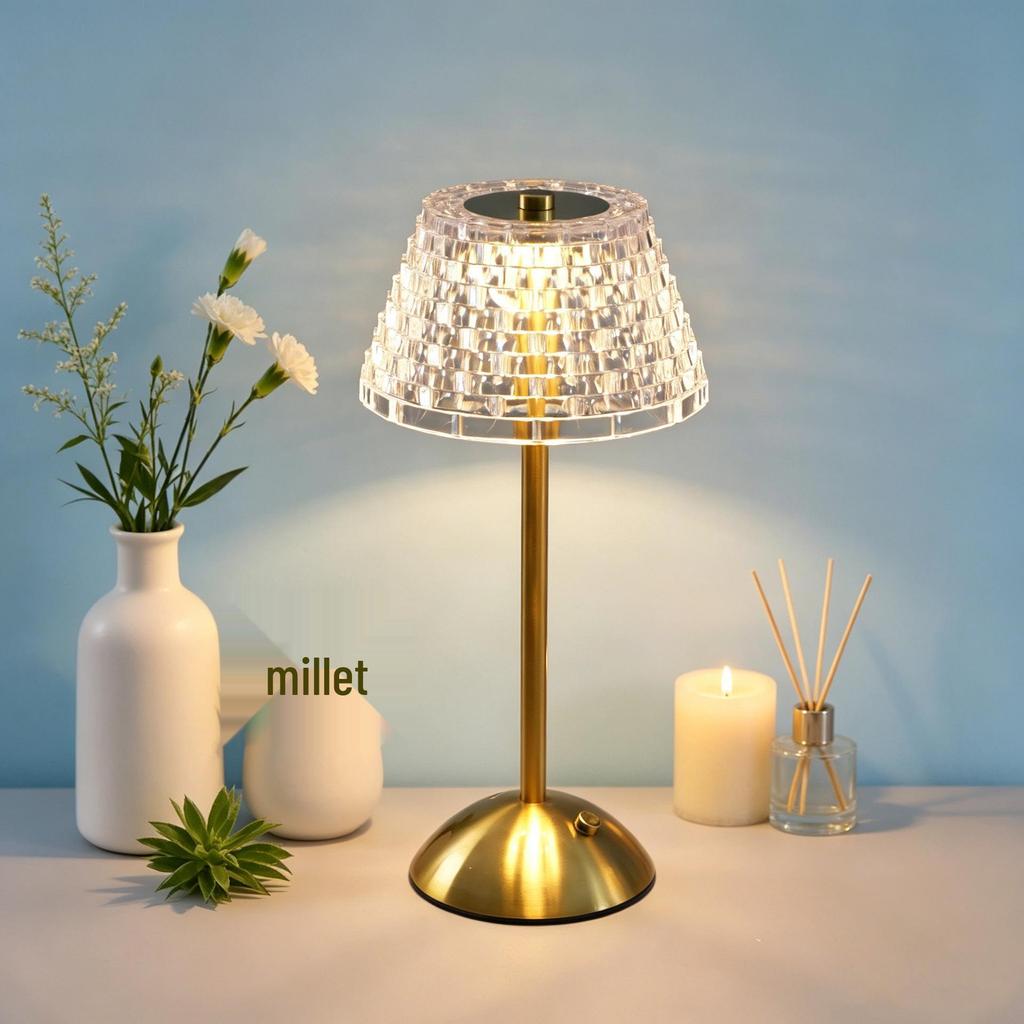 Retro Crystal Rechargeable Desk Lamp - CE Certified Night Light Atmosphere Lamp