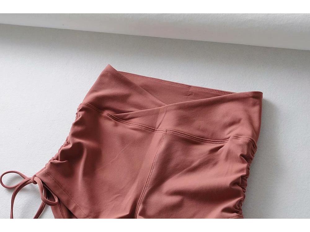 2023 Summer Women's Sexy Butt-Lifting Yoga Shorts with High Waist and Drawstring Tie