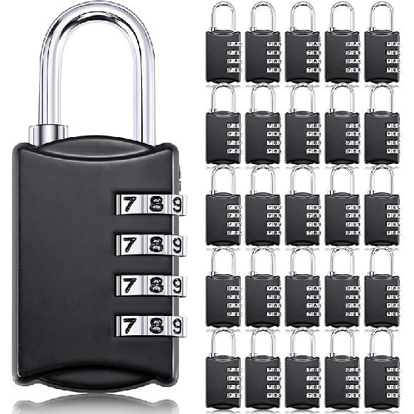 40 Pcs 4 Digit Combination Locks Combination Padlock Luggage Number Locks Outdoor Waterproof Resettable Padlock for Door Traveling School Gym Locker