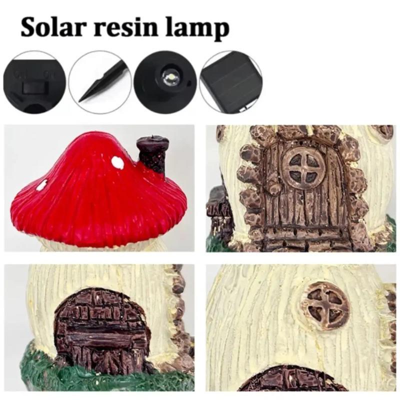 Multi Craft LED Solar Lawn Light Waterproof Design Miniature Fairy House Solar Powered Outdoor Decor Fairy Mushroom House
