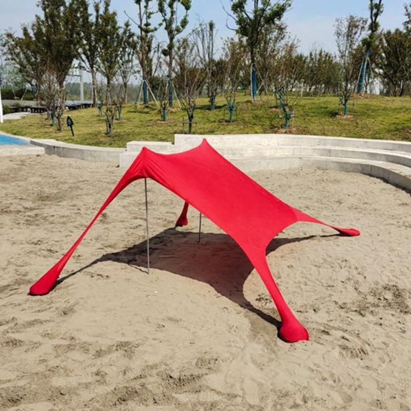 Einfach aufzubauendes Camping-Angel-Strandzelt mit Stange, Strand-Sonnenschutz