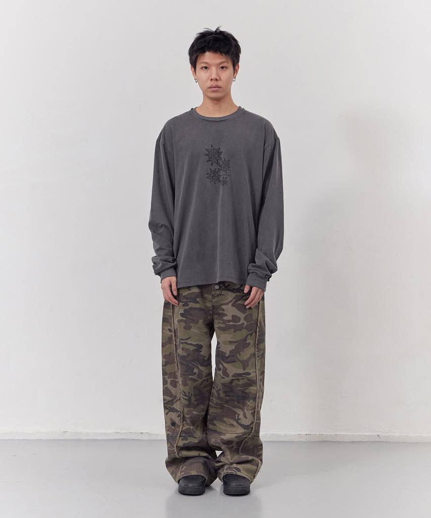 Tonilolenseu Pigment Graphic Long Sleeve Charcoal