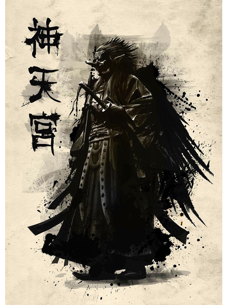 Retro Japanese Samurai Posters Canvas Painting Japan Culture Wall Art Picture For Living Room Home Decoration Frameless