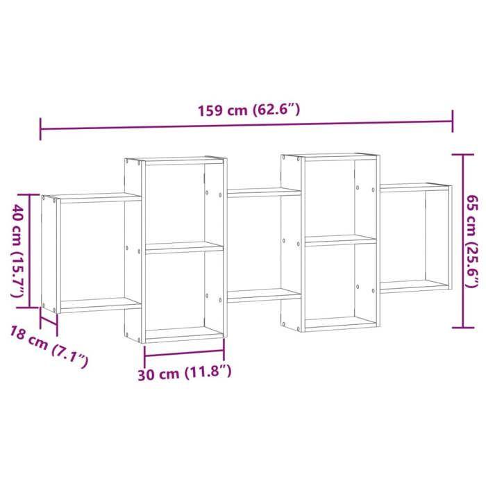 VidaXL Wall Shelf White 159x18x65 Cm Engineered Wood 853209