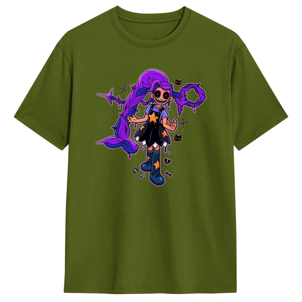 Vintage T Shirt Summer Horror Game PPoppys Lily Leisure T Shirts Pure Cotton Tee Shirt Y2K Plus Size Short Sleeve Top Tees