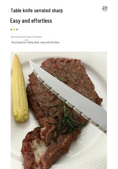 Western-Style Steak Knife and Fork Set with Retro High-End Wooden Handles.