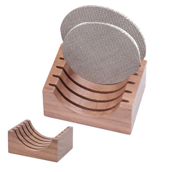 Porta Schermo per Puck Caffè in Legno con 3 Slot Supporto Universale per Filtri a Rete Sinterizzata da 51/53/58mm Stoccaggio Verticale per Asciugatura Rapida Stazione Caffè