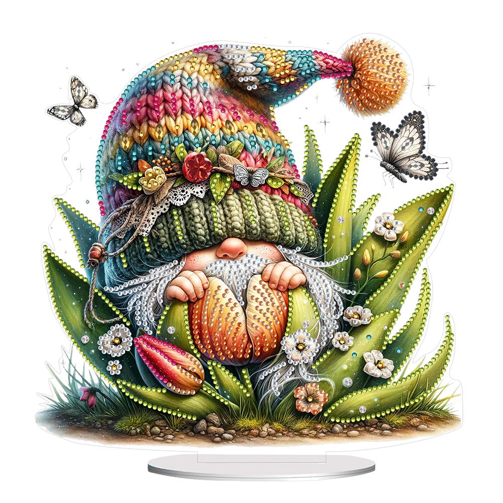 Gnome Double Sided Effect Desktop Diamond Art Kits 5D DIY Diamond Art Tabletop Decorations Diamond Painting Desktop Decorations