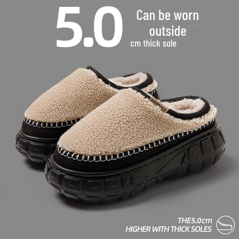 

Женские плюшевые тапочки на толстой подошве: Теплый, нескользящий хлопок для осени/зимы 2024 г. 40/41 (Recommended for size 39-40 feet)