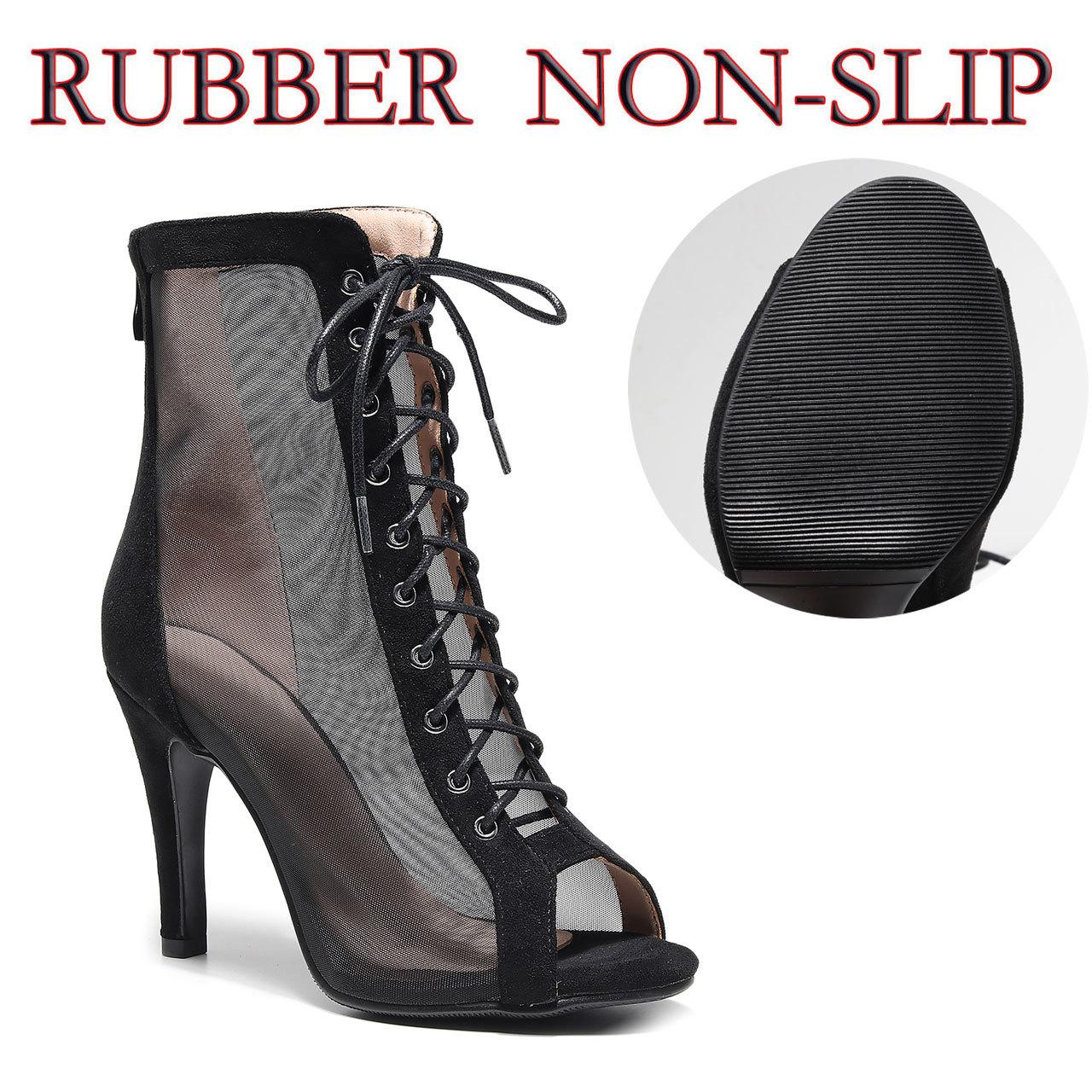 

Новейшие брендовые черные флоковые атласные туфли на высоком каблуке для латинских танцев, туфли для бальных танцев, вечерние туфли на высоком каблуке для сальсы 40