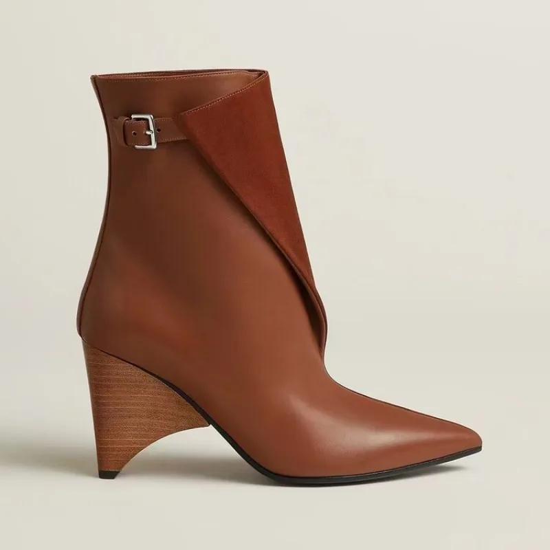 Fashion Brand Personalized Belt Buckle Design Knee High Boots Autumn Winter Women Fashion Pole Dance Color Collision Knight Boots 34-43