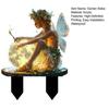 Flower Fairy Garden Stake, 2D Flat Acrylic Luminous Ball Yard Art Stake, Waterproof Fairy Outdoor Decoration for Lawn Flower Bed Planter
