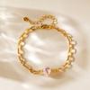 Elegant Retro Gold Plated Shell Pearl Bracelet For Women