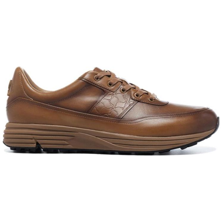 Li-Ning 1990 Commuter Series Простые удобные прочные повседневные туфли с низким верхом для повседневной носки Мужские повседневные туфли желто-коричневого цвета ALJT069-1