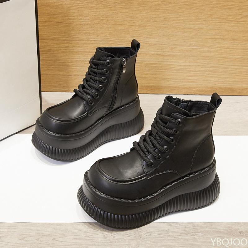 Thick soled height increasing simple comfortable women's shoes for autumn  winter versatile anti slip wear-resistant short boots