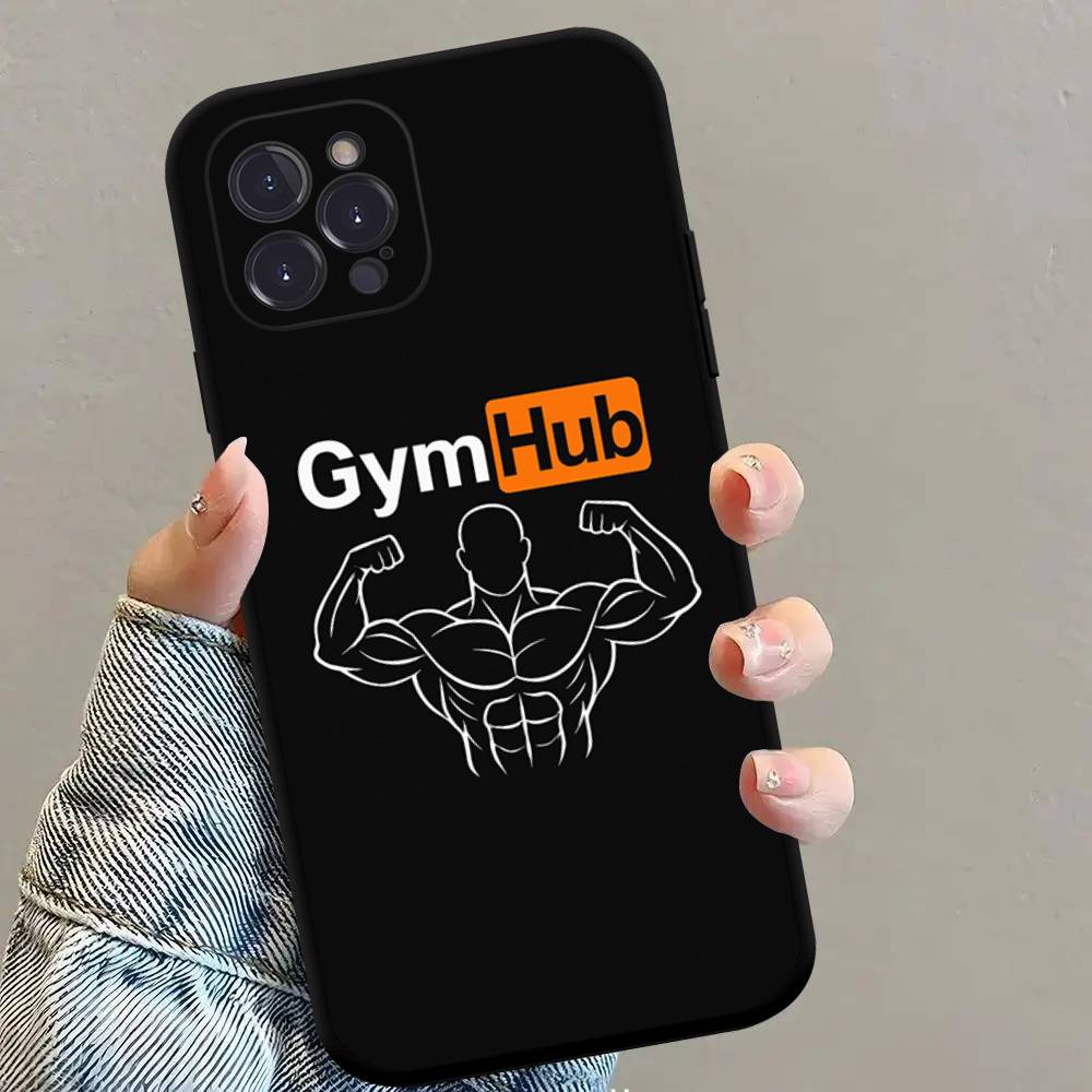 

Gym Fitness Bodybuilding Black TPU Phone Case Fashion For iphone17 Air 16 15 14 13 12 Pro 11 Pro Max Plus Protective Case iPhone 13