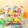 Beverages Cocktails Umbrellas Sticks with Wooden Toothpicks Hawaiian Tropical Party Decorations