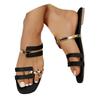 Massage Sandals Women Women'S Flat Soled Fashionable Patchwork Color Square Toe Slippers Fashionable Chaussures Femmes éLéGantes