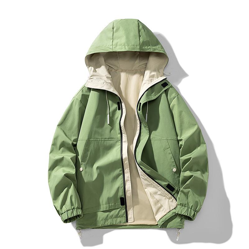 New Solid Color Jacket for Men and Women, Hooded and Loose Korean Fashion Couple Jacket