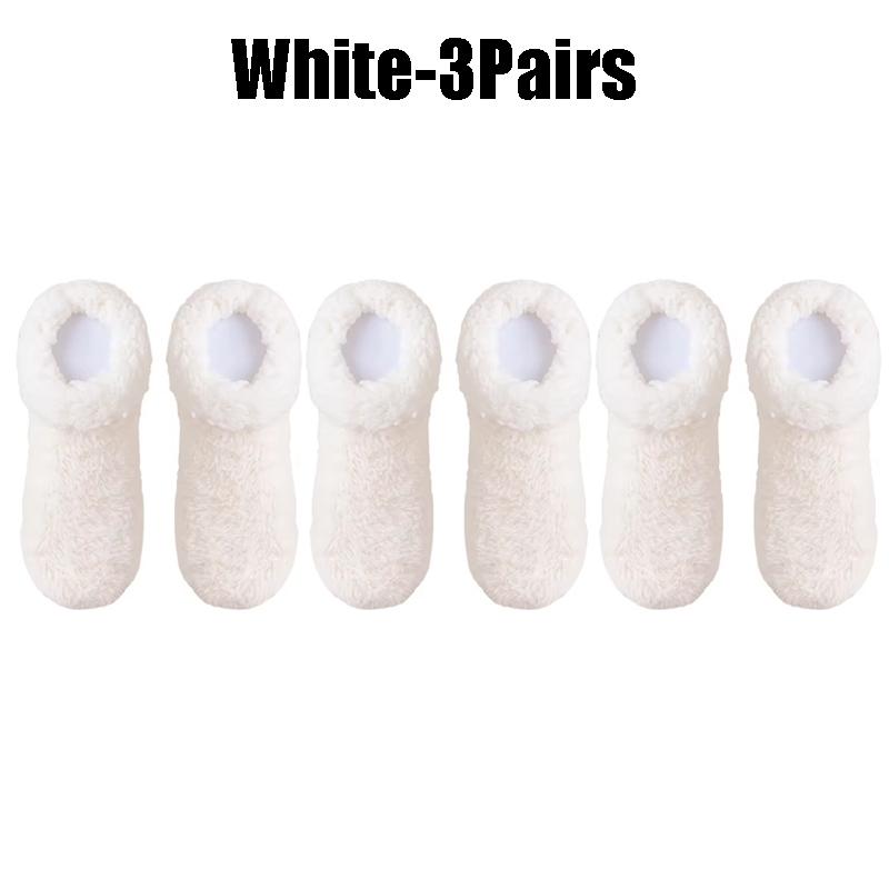 Womens Winter Slipper Socks Non Slip Grip Thermal Fuzzy Floor Socks Cozy Indoor Sleep Socks Thick Plush Fleece Lined Ankle Socks