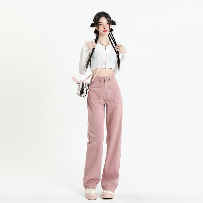 Jeans for Women In Autumn New Style Straight High Waist Loose Slim Floor Trousers for Women In Autumn