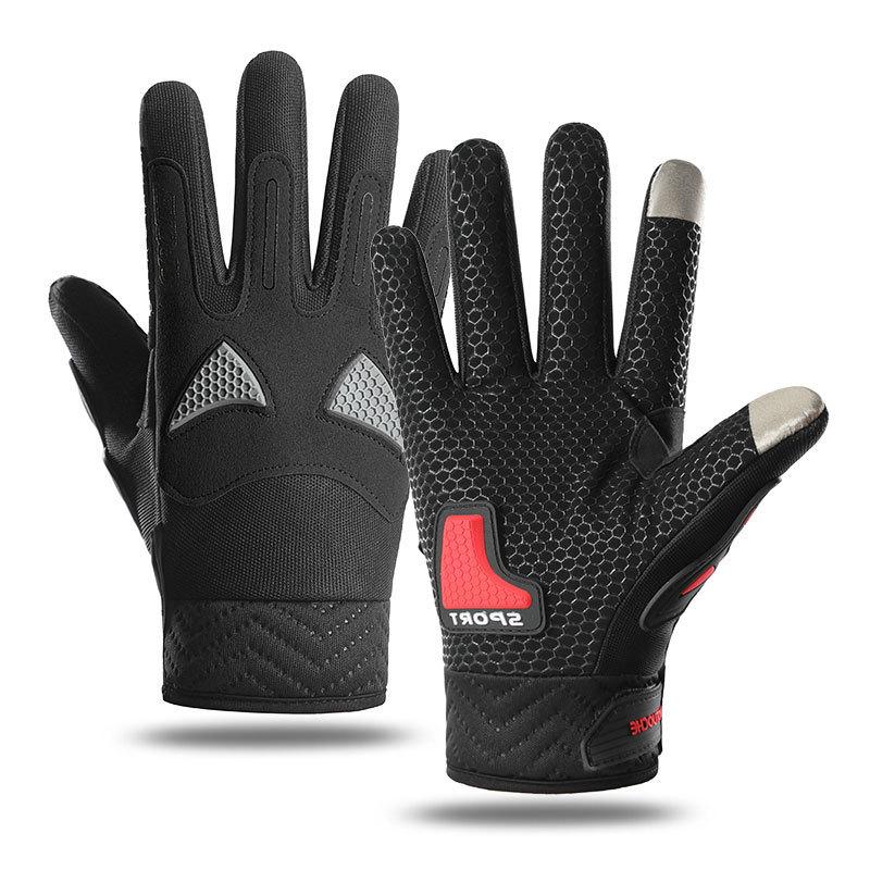 Riding Gloves Non Slip Driving  Outdoor Cycling Touch Screen Electric Bike Windproof and Cold Mountain Climbing Men's Fingers Spring and Autumn
