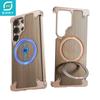 Eary Wooden Phone Case for Samsung Galaxy S26 S25 Ultra With Magnetic Stand 360°Rotatable Frameless Shockproof Protective Cover