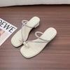 Design Sense New Autumn Models with Thin Ribbon Rhinestone High Heel Sandals Thick Heel Pearl Set Toe Sandals