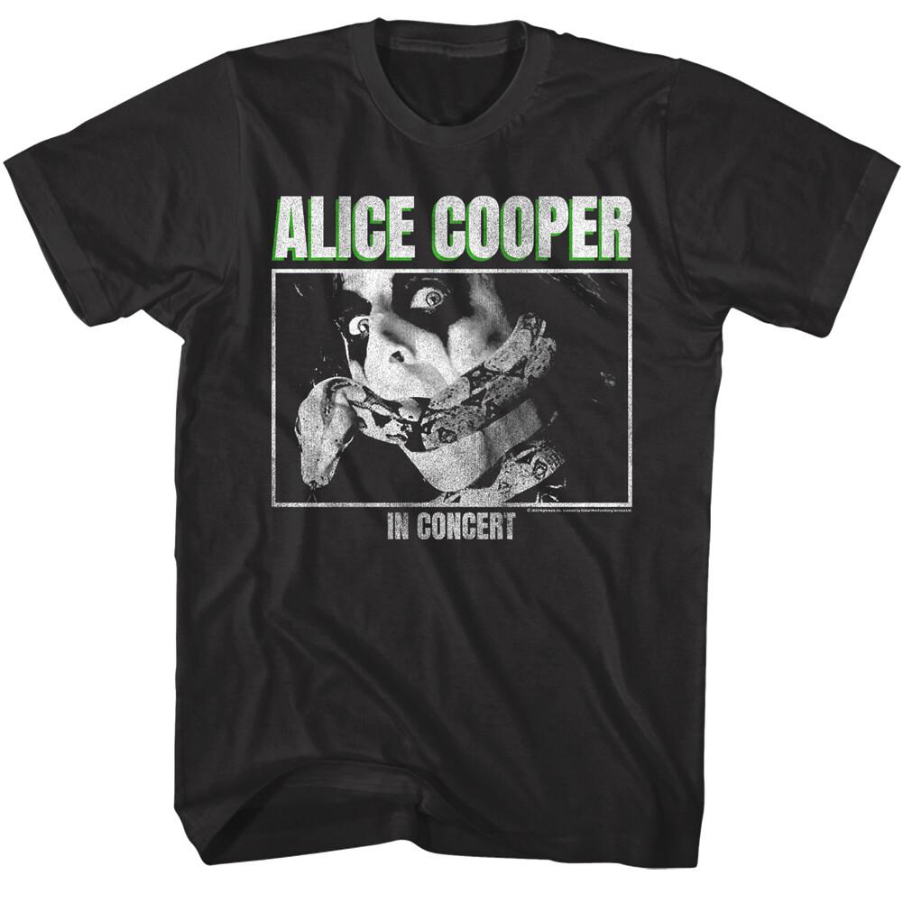 Alice Cooper Constrictor in Concert Men T Shirt Boa Snake Dali Heavy Metal XXXL
