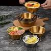 Golden Double Handle Bowl, Stainless Steel Bowl, Used for Fruit Salad, Snacks, Tableware, Seasonings, and Kitchen Food Plates.