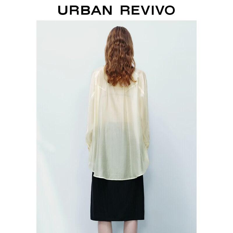 UR2026 Women's Pastel Style Polo Collar Oversized Open Front Shirt