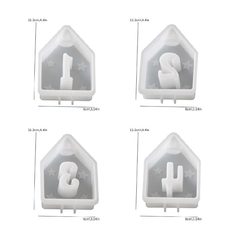 4pcs Flexible Sturdy Silicone Mold Accessory for Crafting Number Candle and Decorative Pieces for Family Gatherings
