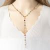Cross-Border French Style Long Diamond Tassel Heart Choker Necklace for Women