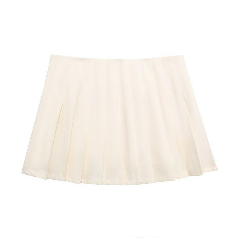 Kaslead New Arrival Women's Clothing Fashion Style Fashion Minimalist All-Match Multicolor Casual Half-Length Pleated Skirt