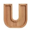 Wooden Piggy Bank with Clear Window, A-Z Letter Coin Cash Container for Kids Adults, Unbreakable Money Saving Box Decoration