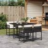 Vidaxl 5-Cz. Garden Furniture Set With Cushions, Black, Poly Rattan
