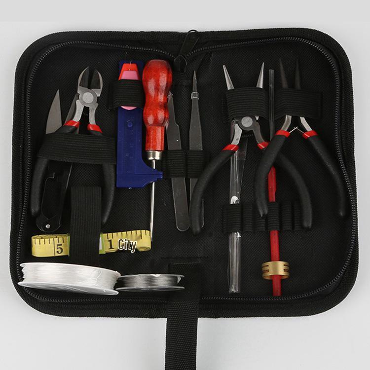 Handmade Multifunctional Diagonal Pliers & Pouch Set with Measuring Disc