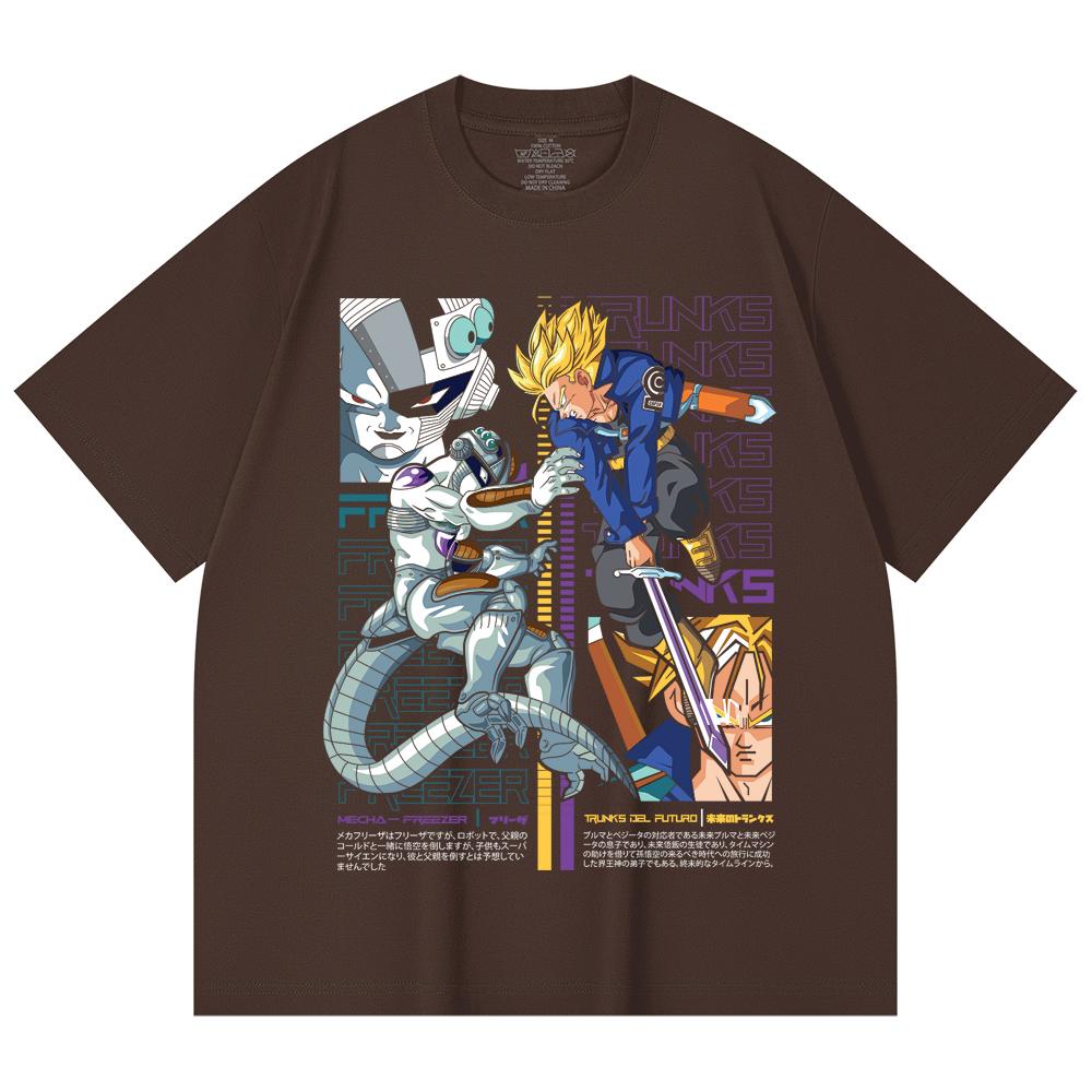 230 Gsm 100% Cotton Dragon Ball V50 Trunks Freeza Print Unisex Heavy Cotton T Shirt