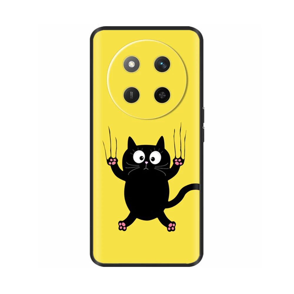 For Honor X60 5G Case Black Silicone Soft Luxury Phone Back Cover for Huawei Honor X60 Pro Painted Shockproof Shell Cases Para