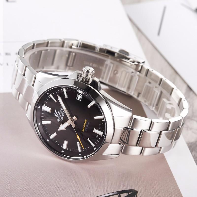 Casio EDIFICE 100 meters waterproof fashion trend quartz movement stainless steel strap Japanese and Korean watch men's watch black EFB-107D-1AVUPR
