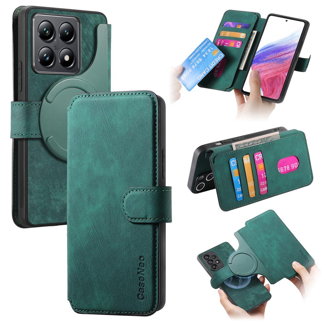 For Xiaomi 14T Magnetic Case CASENEO Detachable Leather Phone Wallet Cover