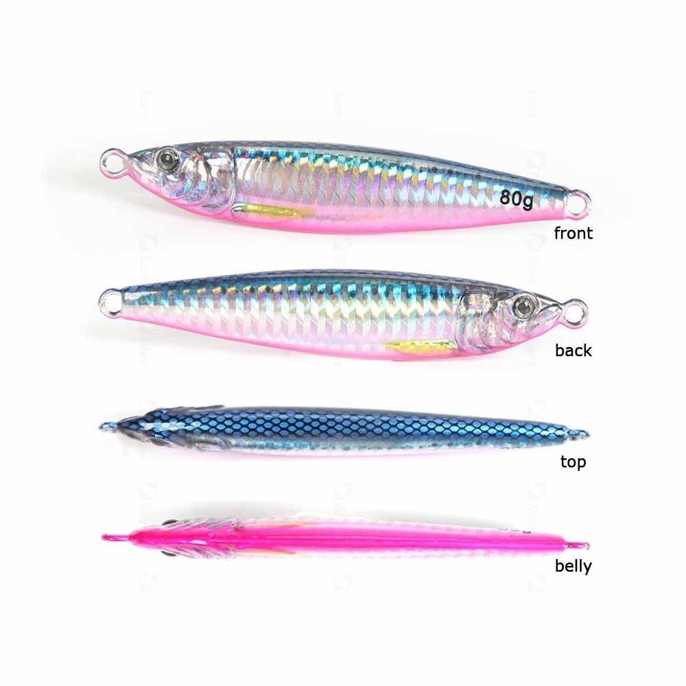 80g Weight Metal Jig Lure Metal Fishing Lures Artificial Bait Simulation Fish Lures Shore Casting