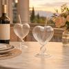 Kreativer herzförmiger Kelch mit Strohhalm, Personalisierter Glas-Wein-Saftbecher, Herzförmiges Stielglas für Champagner Martini, Hochzeitsgeschenk
